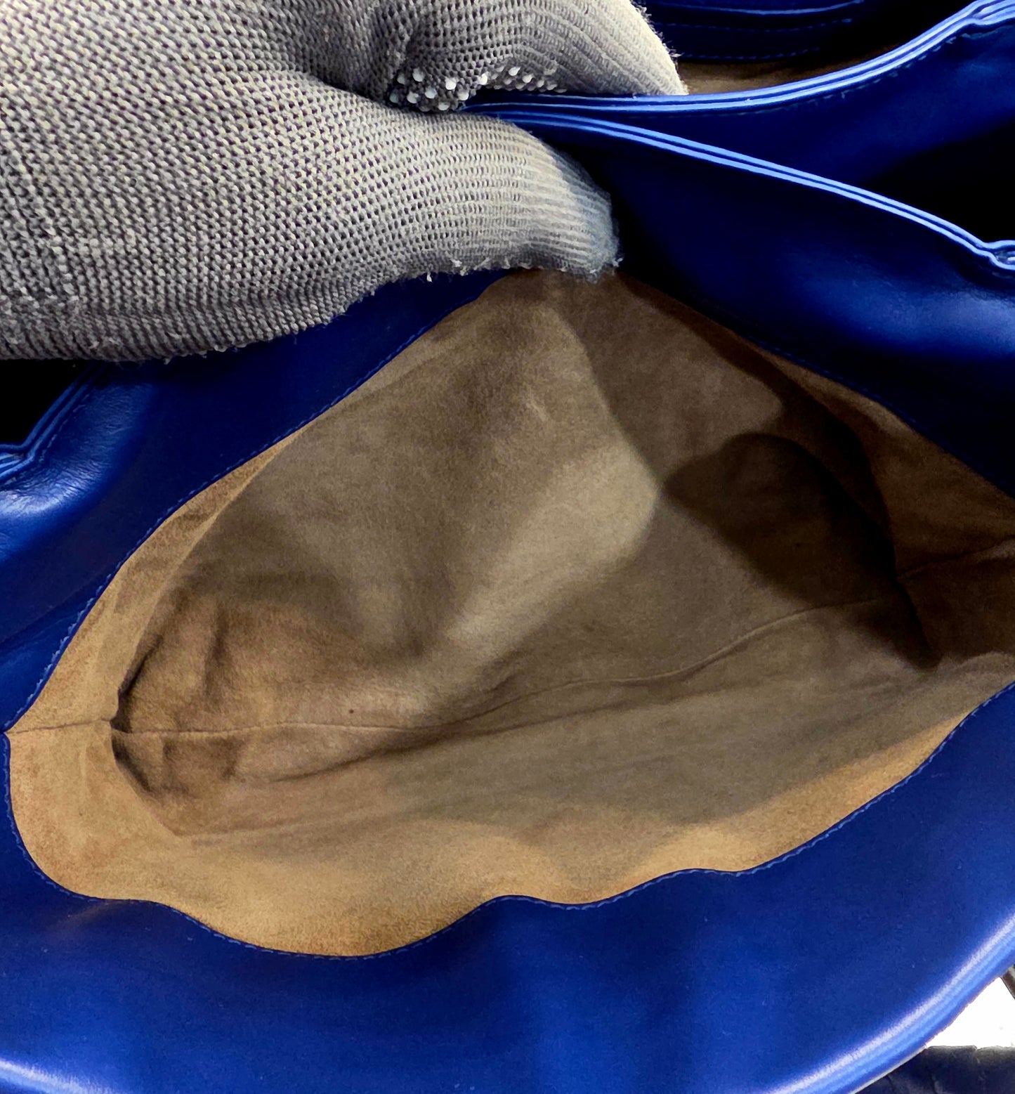 Bottega Veneta Blue Intrecciato Leather Tote