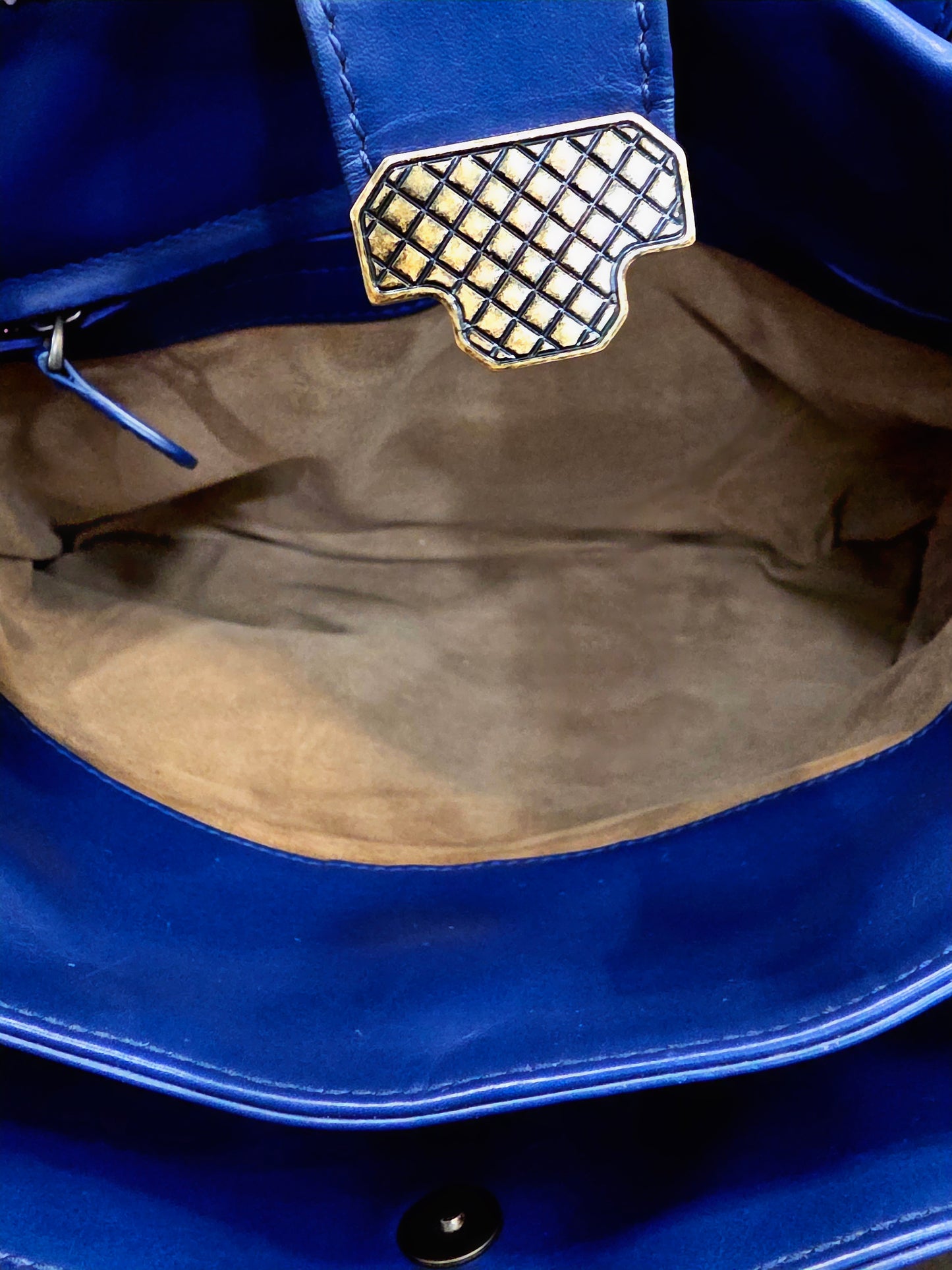Bottega Veneta Blue Intrecciato Leather Tote