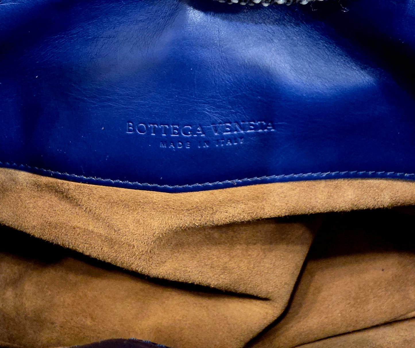 Bottega Veneta Blue Intrecciato Leather Tote