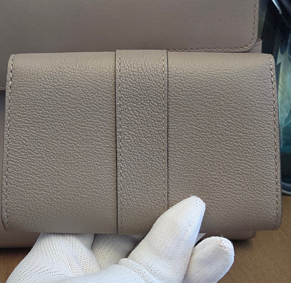 Delvaux Brillant Leather Wallet in Taupe Greige
