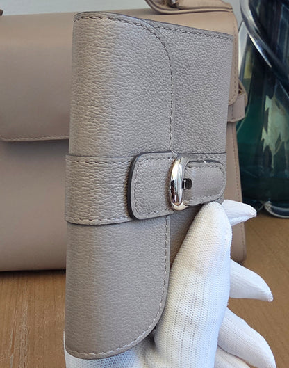Delvaux Brillant Leather Wallet in Taupe Greige
