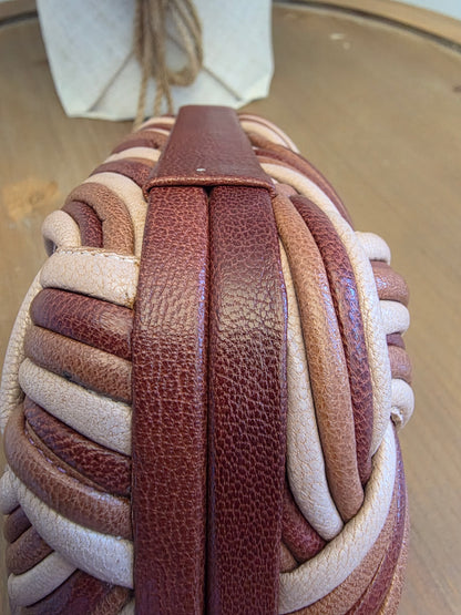 Bottega Veneta Intrecciato Leather Knot Clutch in Blush Multi-Tone