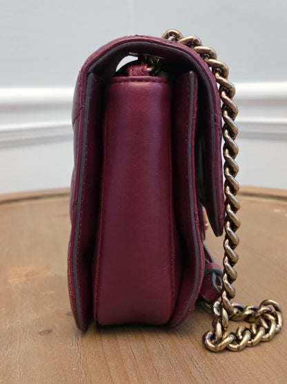 Chanel Burgundy Lambskin Quilted Flap Bag with Aged Gold Hardware