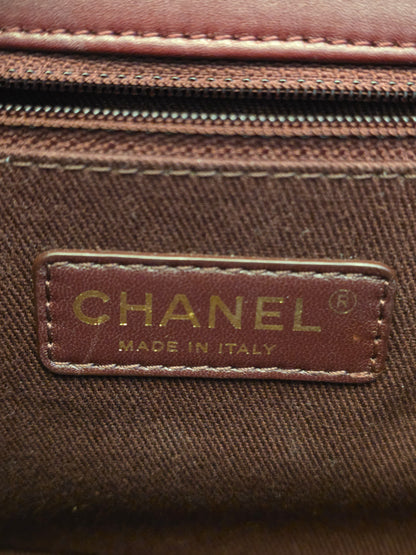 Chanel Burgundy Lambskin Quilted Flap Bag with Aged Gold Hardware