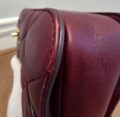 Chanel Burgundy Lambskin Quilted Flap Bag with Aged Gold Hardware