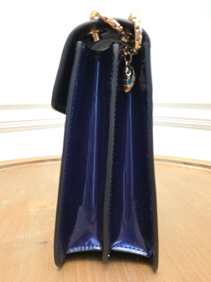 Bvlgari Serpenti Forever Patent Leather Shoulder Bag | Sapphire Blue