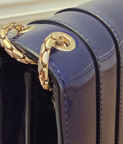 Bvlgari Serpenti Forever Patent Leather Shoulder Bag | Sapphire Blue