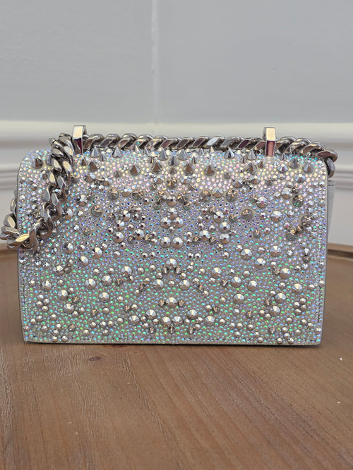 Alexander McQueen Crystal Studded Knuckle Box Clutch Bag