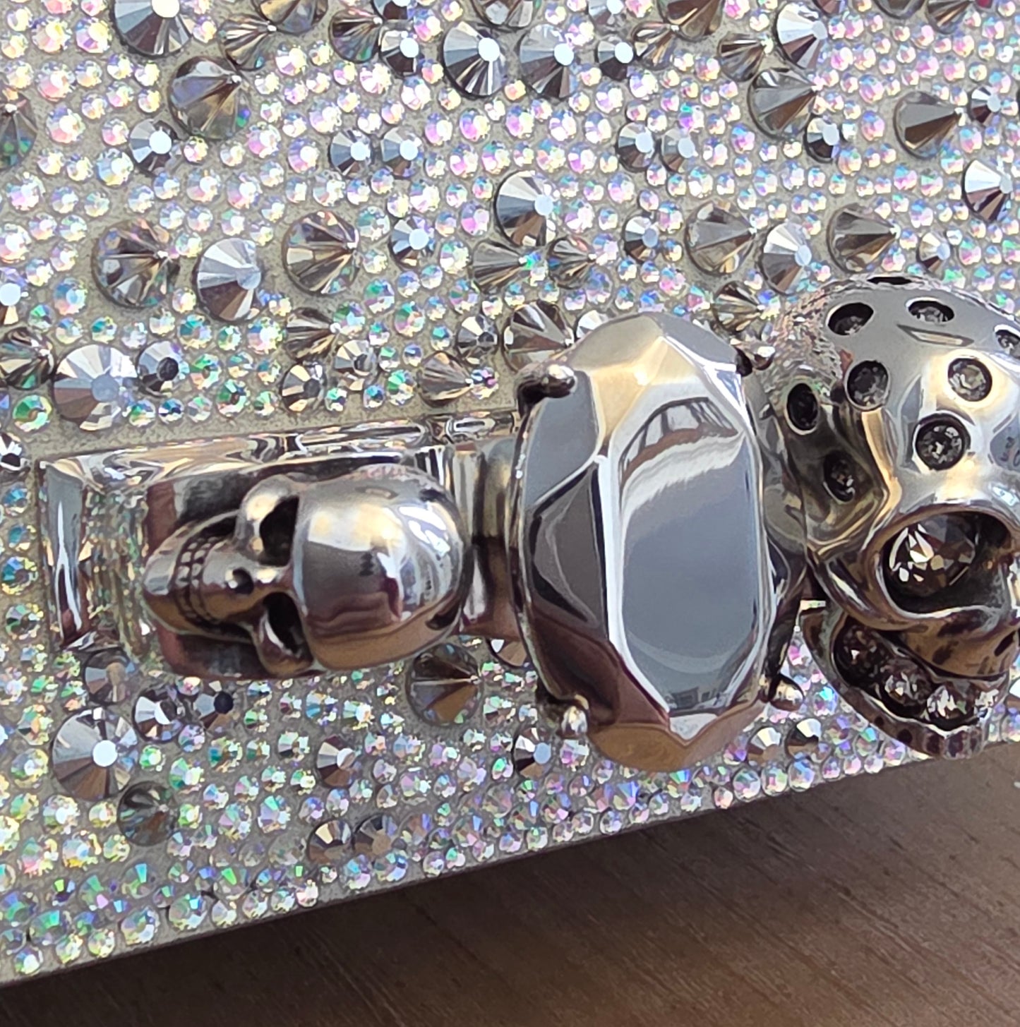 Alexander McQueen Crystal Studded Knuckle Box Clutch Bag