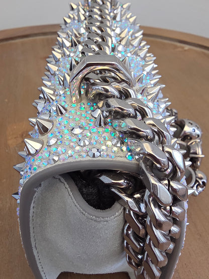 Alexander McQueen Crystal Studded Knuckle Box Clutch Bag