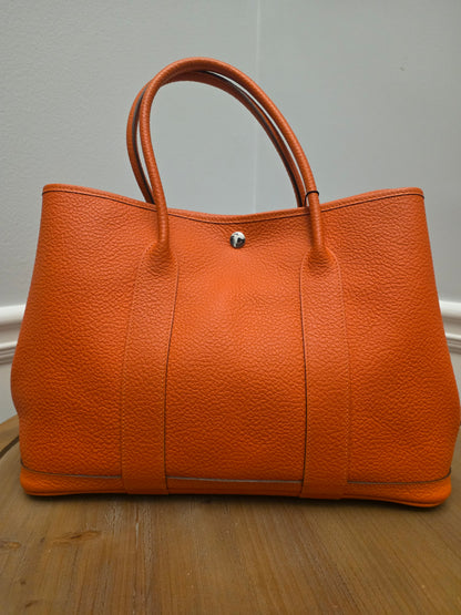 Hermès Garden Party 36 in Orange Negonda — Quiet Luxury Icon