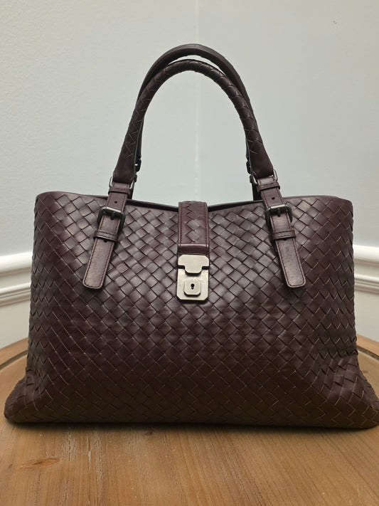 Bottega Veneta Large Roma Intrecciato Tote | Espresso Brown)