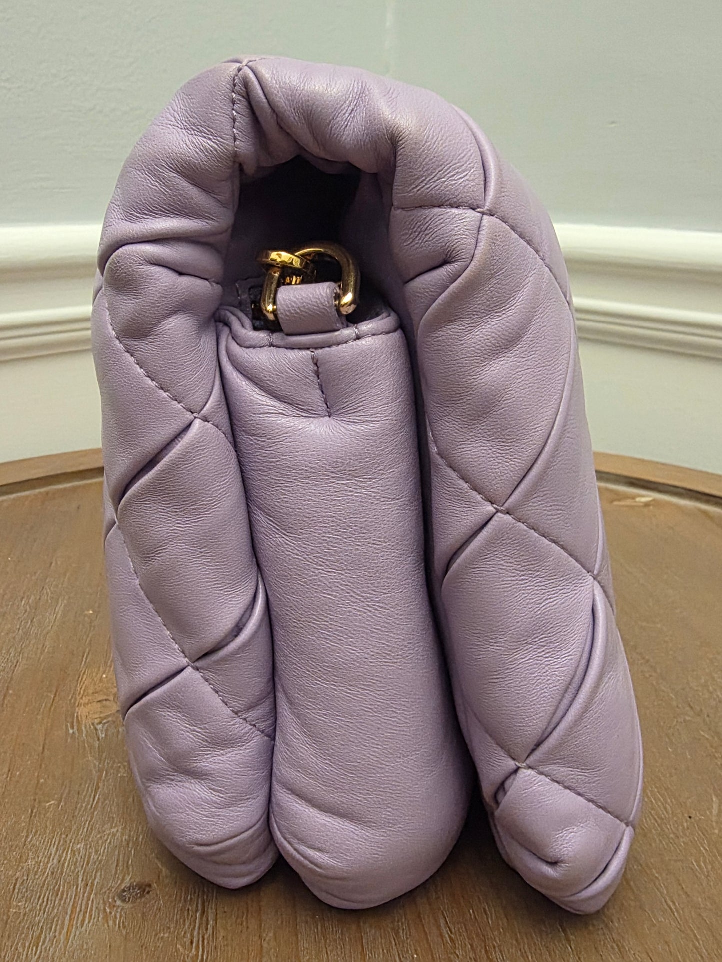 Loewe Lavender Puffy Goya Chain Bag in Nappa Lambskin with Gold Hardware