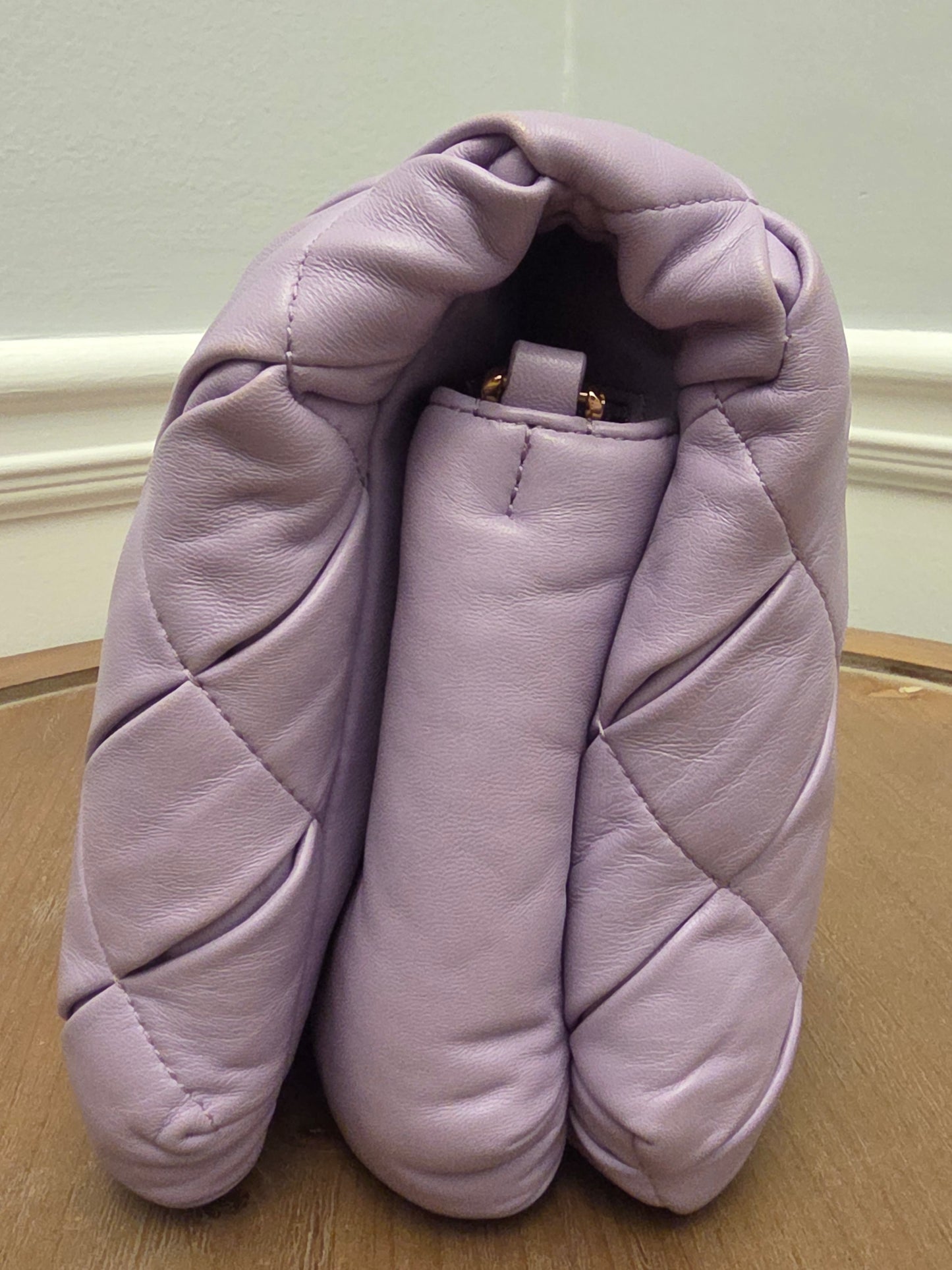 Loewe Lavender Puffy Goya Chain Bag in Nappa Lambskin with Gold Hardware