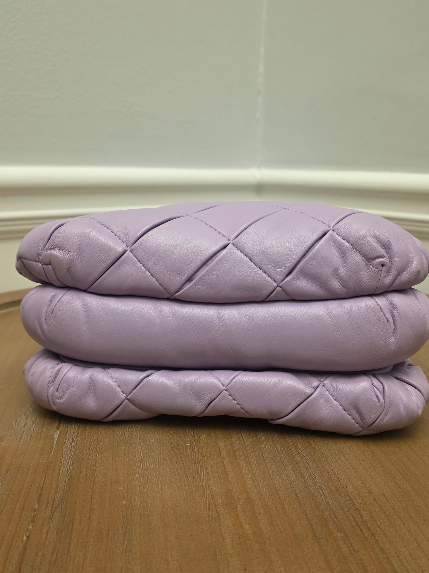 Loewe Lavender Puffy Goya Chain Bag in Nappa Lambskin with Gold Hardware