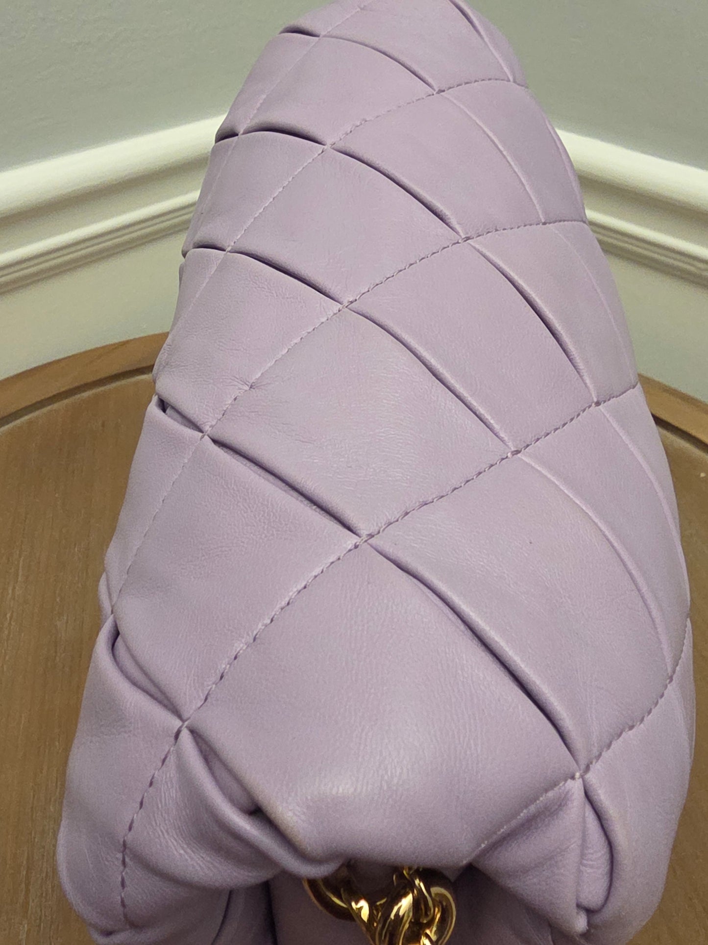 Loewe Lavender Puffy Goya Chain Bag in Nappa Lambskin with Gold Hardware