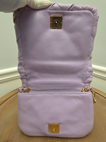 Loewe Lavender Puffy Goya Chain Bag in Nappa Lambskin with Gold Hardware