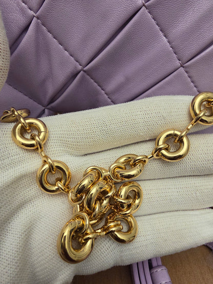 Loewe Lavender Puffy Goya Chain Bag in Nappa Lambskin with Gold Hardware