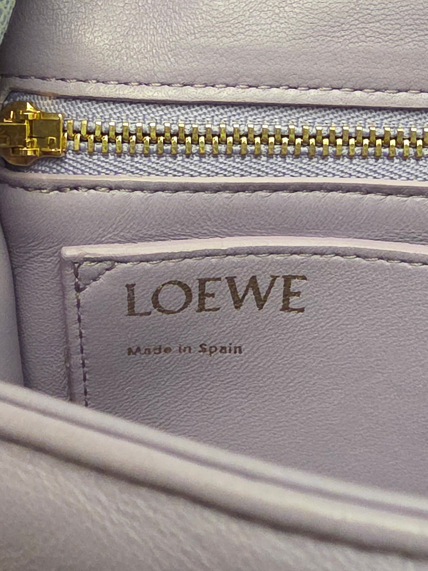 Loewe Lavender Puffy Goya Chain Bag in Nappa Lambskin with Gold Hardware