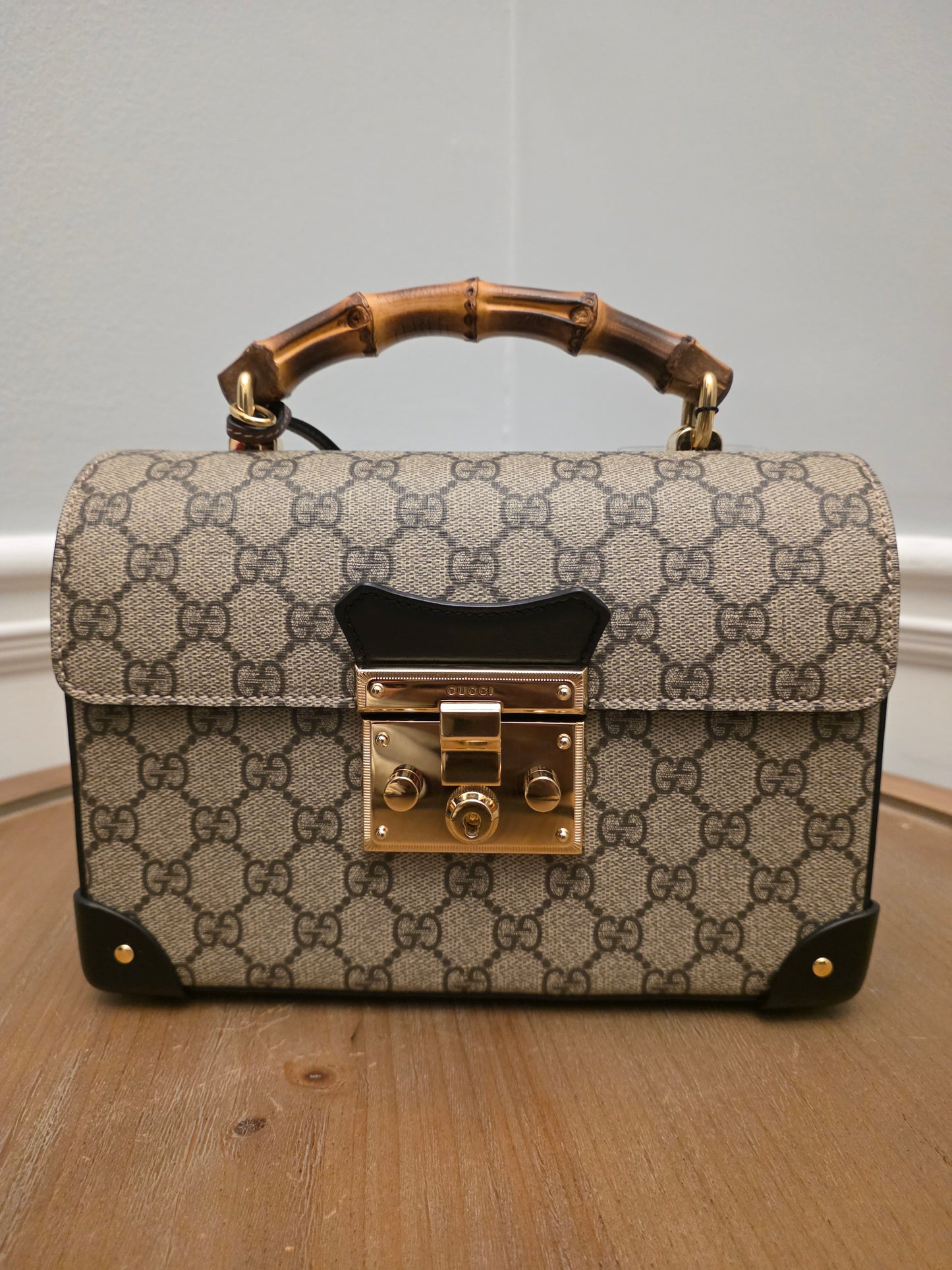 Gucci Bamboo Top Handle Bag GG Supreme Canvas | Tiny Rich Aunt Energy