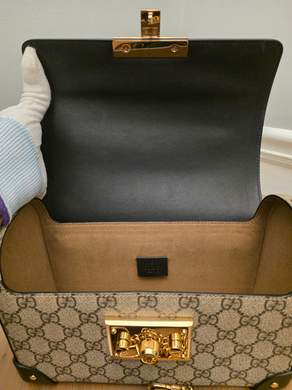 Gucci Bamboo Top Handle Bag GG Supreme Canvas | Tiny Rich Aunt Energy