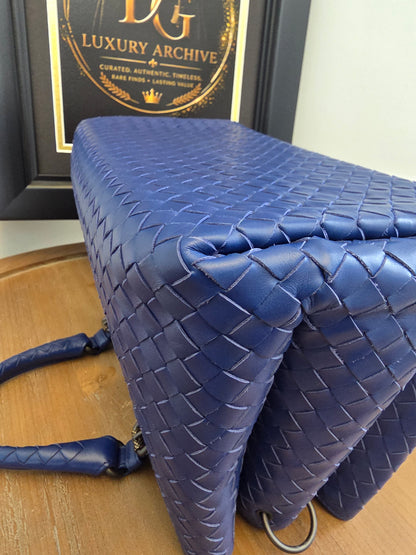 Bottega Veneta Blue Intrecciato Leather Tote
