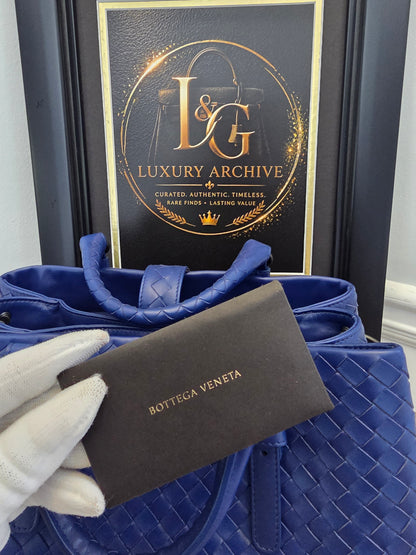 Bottega Veneta Blue Intrecciato Leather Tote