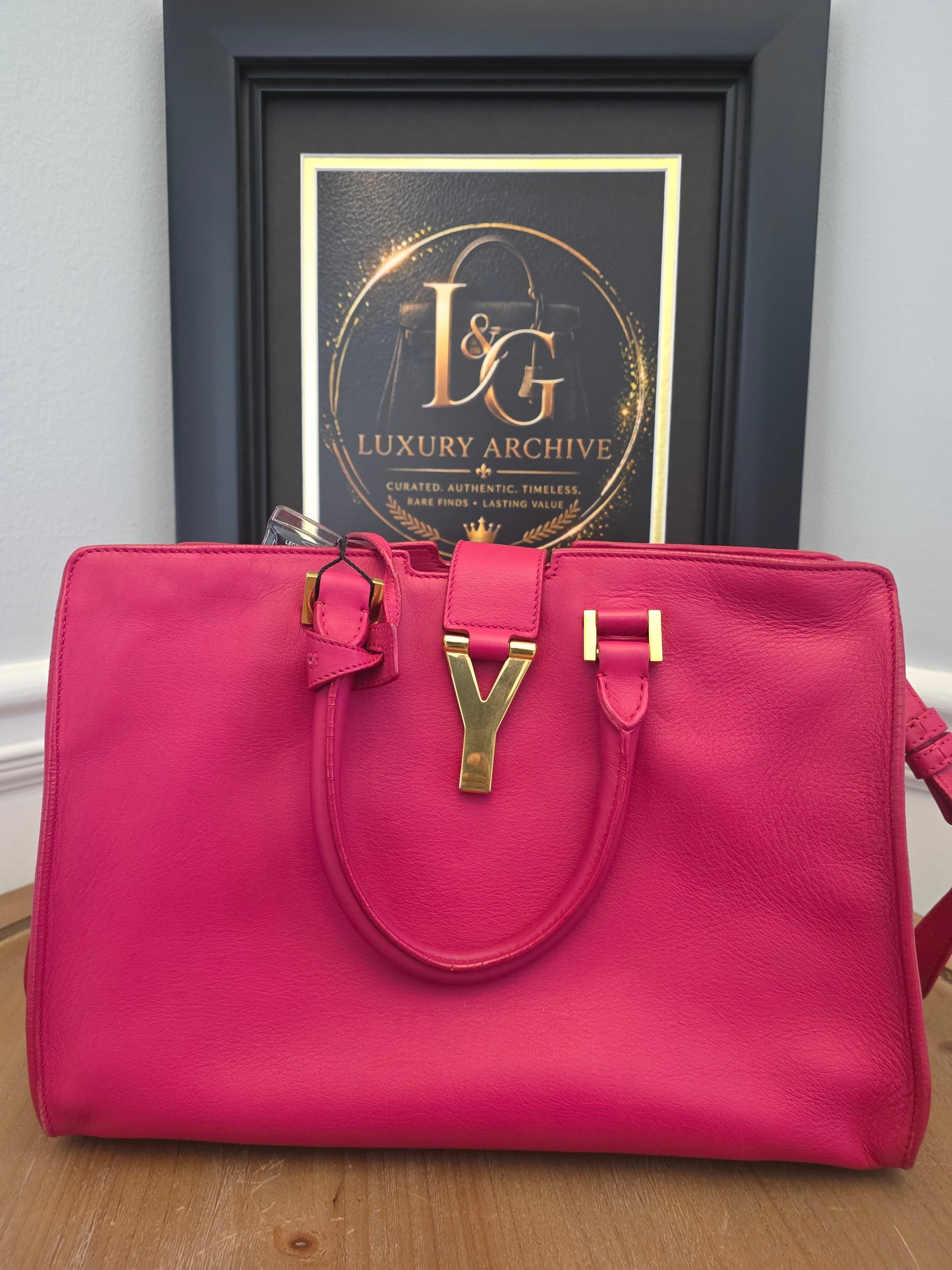 Saint Laurent Cabas Y Tote — Berry Pink Leather Beauty 💕✨