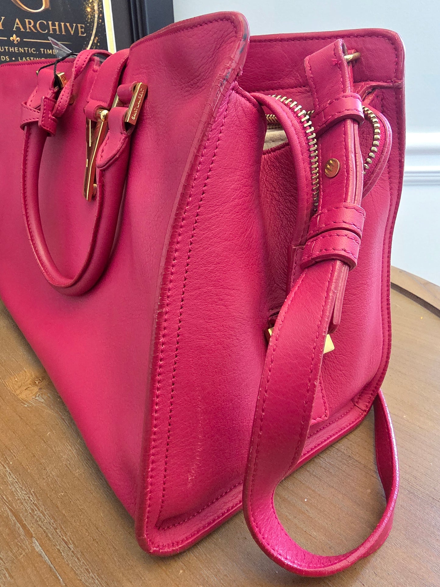 Saint Laurent Cabas Y Tote — Berry Pink Leather Beauty 💕✨