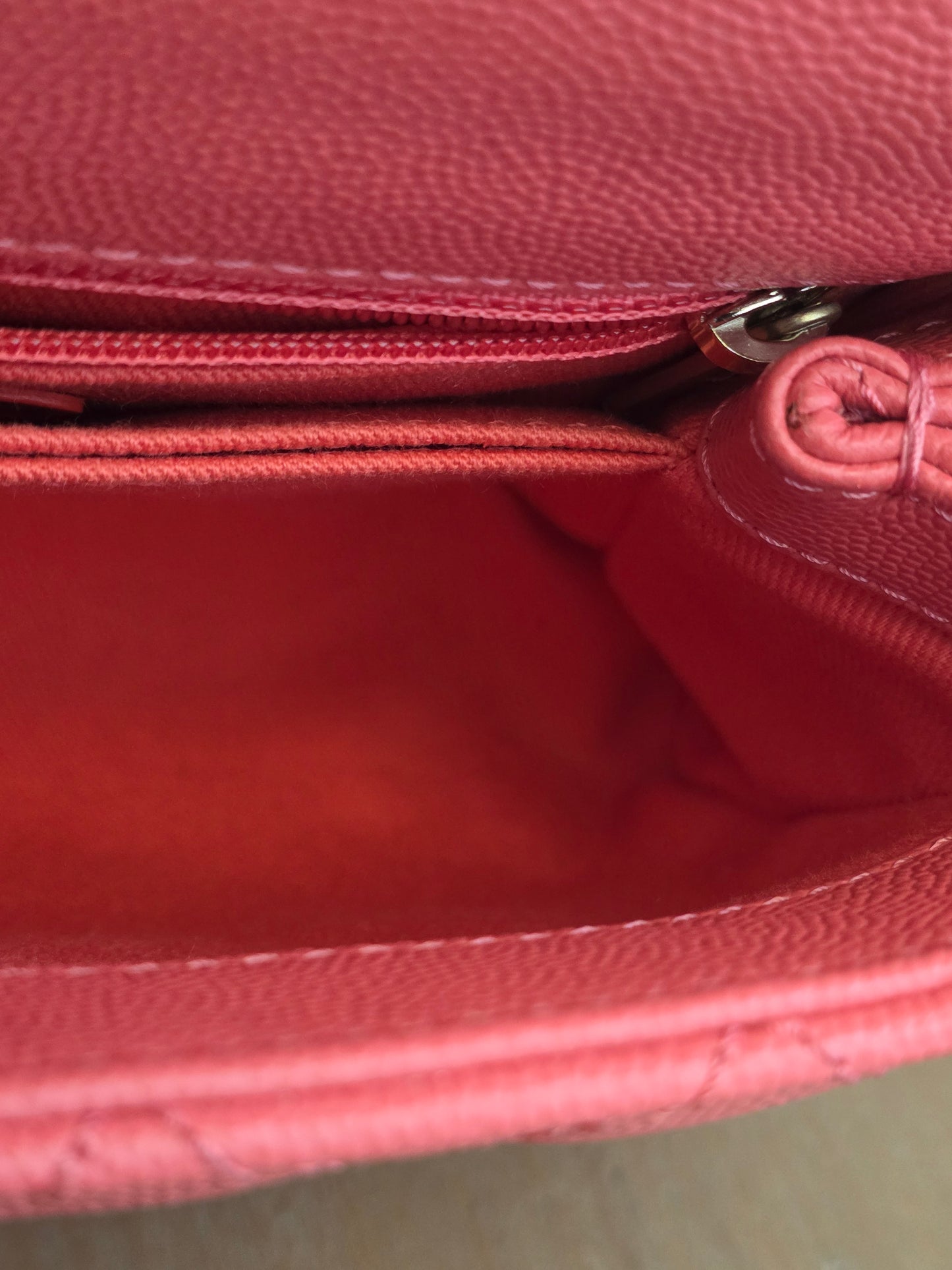 Chanel Small Coco Handle Bag | Peach Coral Caviar Leather | Aged Gold Hardware | Rare Color