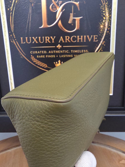 Loro Piana Olive Grained Leather Mini Vanity Crossbody Bag