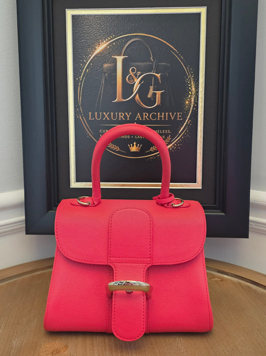 Delvaux Brillant Mini Neon Pink Crispy Calf Leather | Silver Hardware