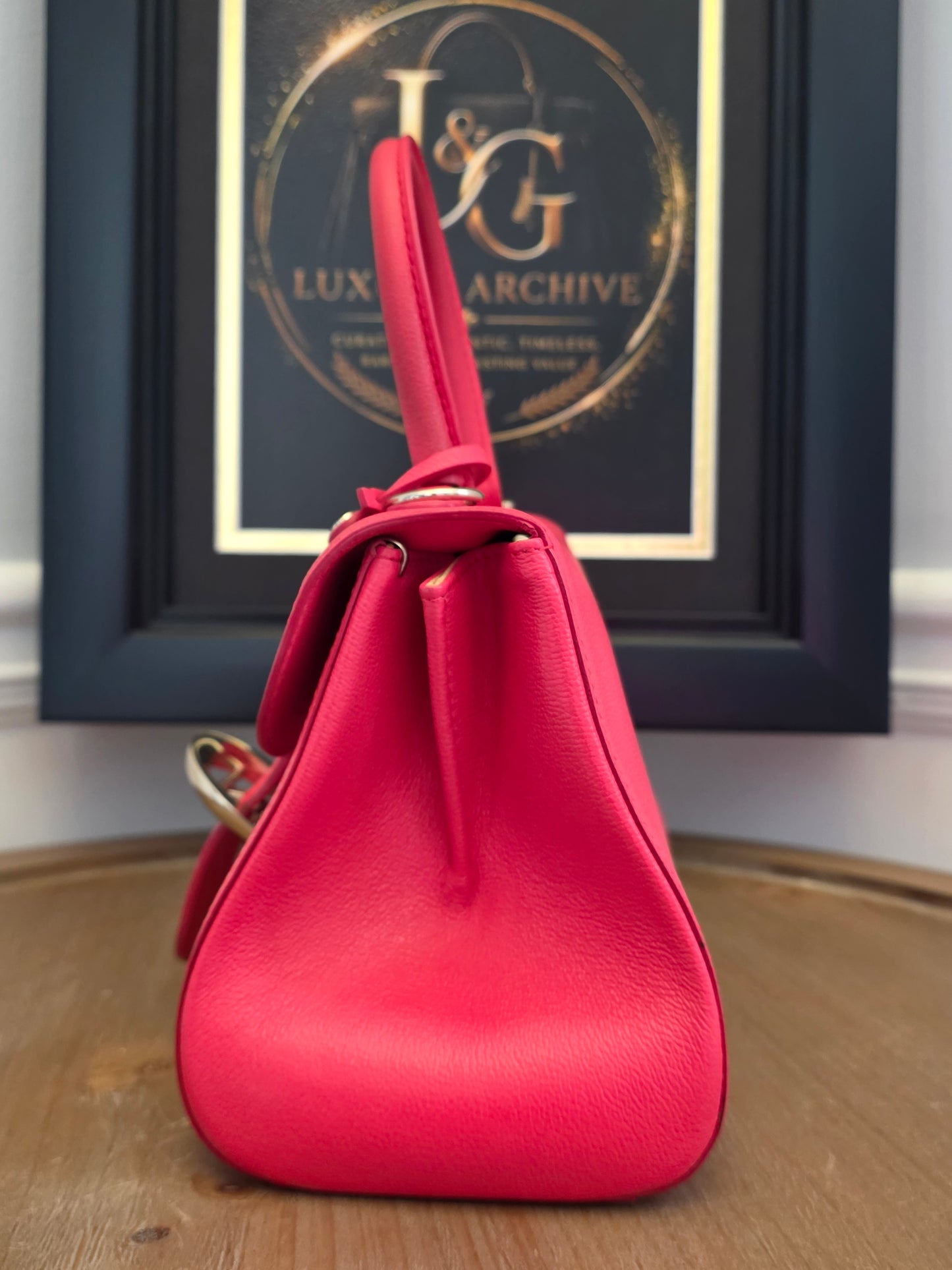 Delvaux Brillant Mini Neon Pink Crispy Calf Leather | Silver Hardware