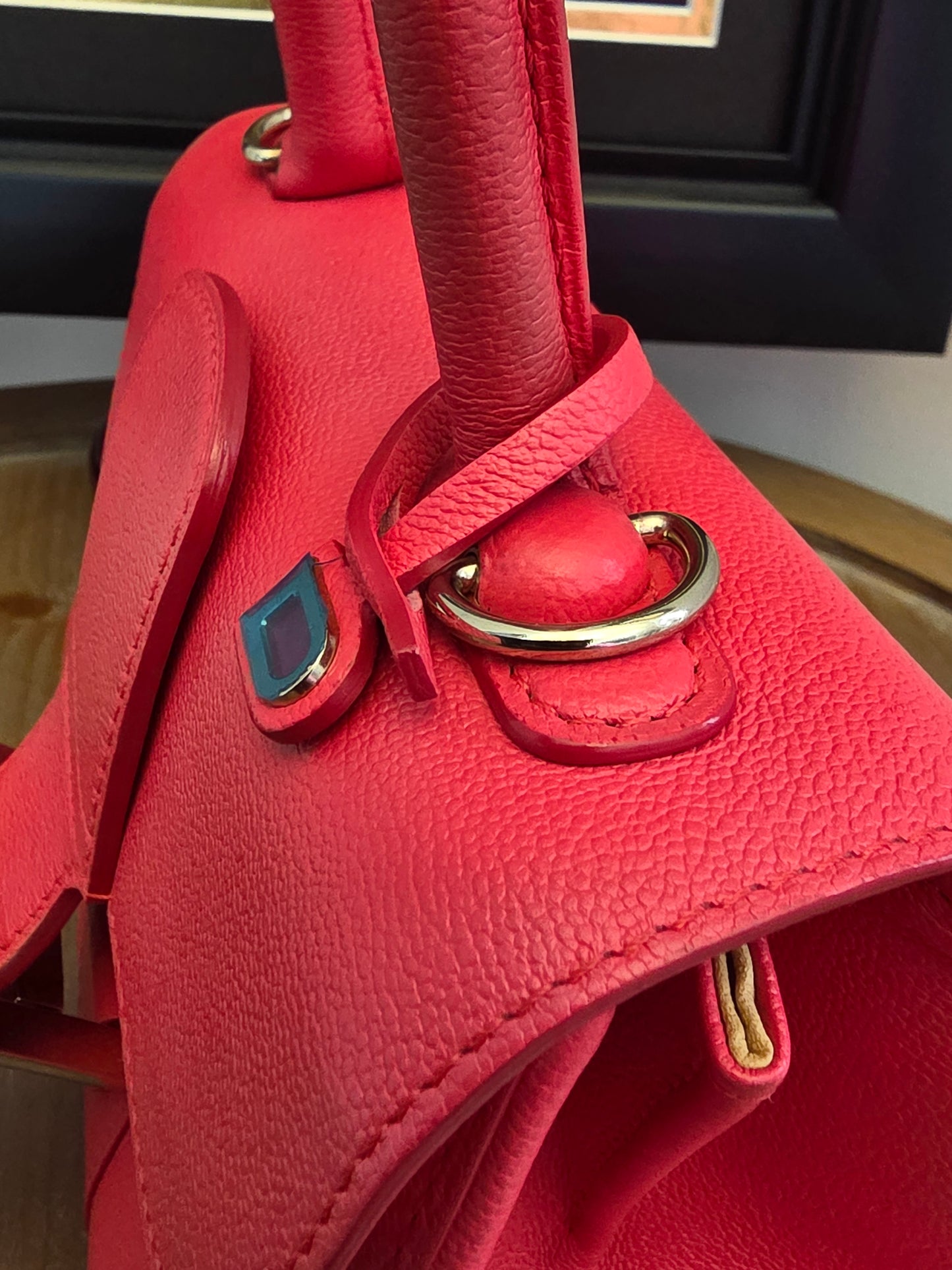 Delvaux Brillant Mini Neon Pink Crispy Calf Leather | Silver Hardware