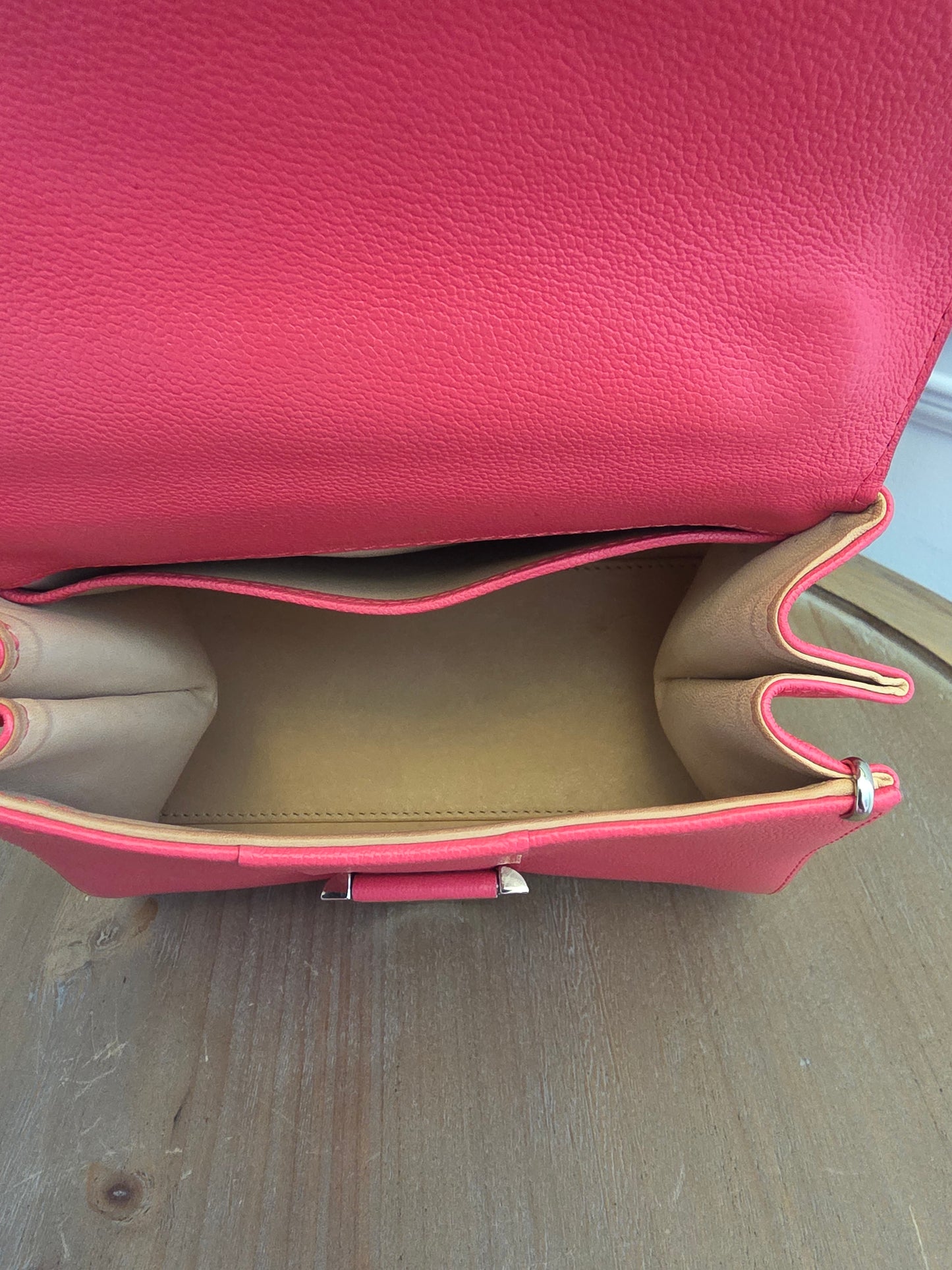 Delvaux Brillant Mini Neon Pink Crispy Calf Leather | Silver Hardware
