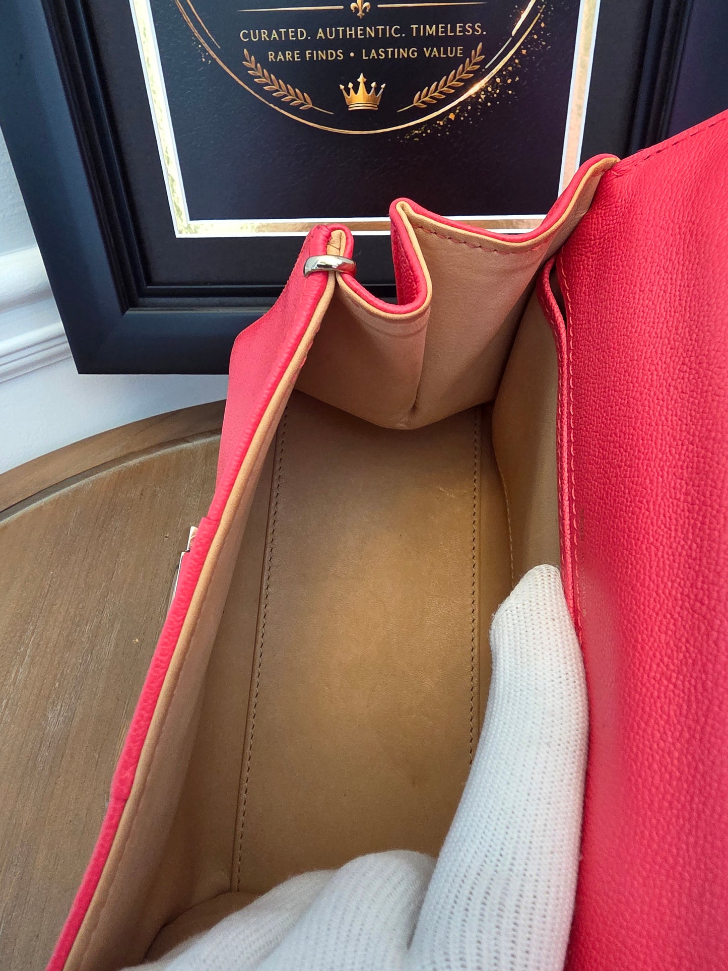 Delvaux Brillant Mini Neon Pink Crispy Calf Leather | Silver Hardware