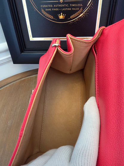 Delvaux Brillant Mini Neon Pink Crispy Calf Leather | Silver Hardware