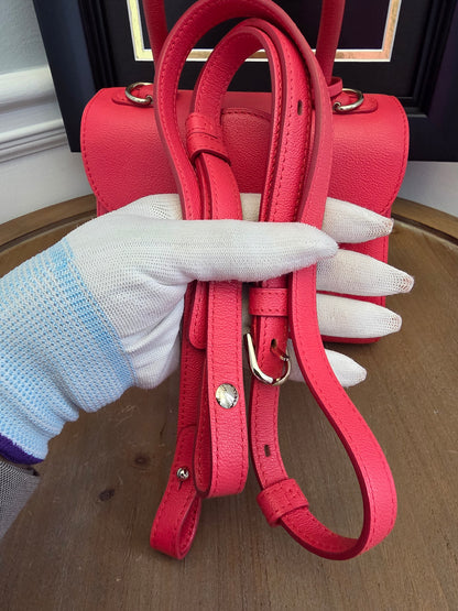 Delvaux Brillant Mini Neon Pink Crispy Calf Leather | Silver Hardware