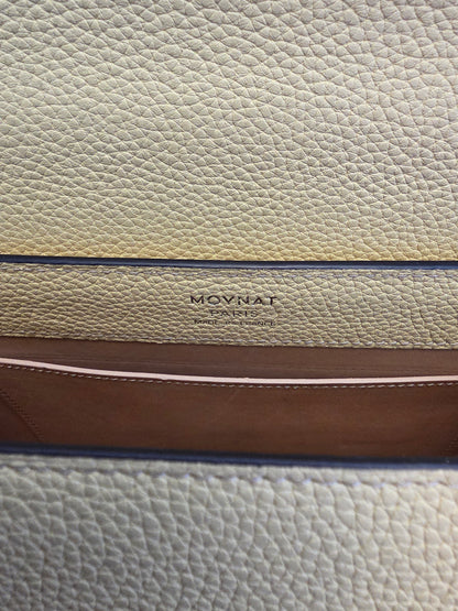 Moynat Réjane PM Greige Togo Leather Top Handle Bag
