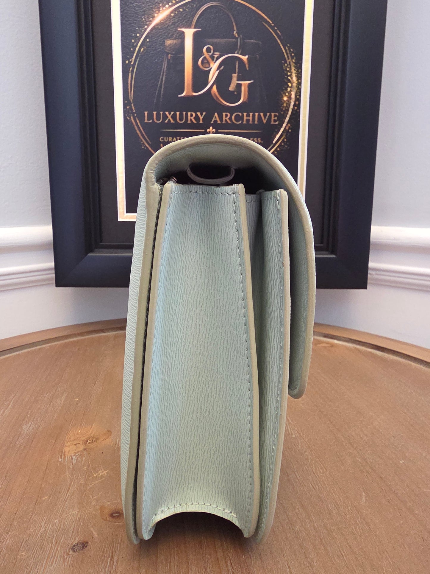 CÉLINE Classic Box Bag – Pale Celadon / Ice Mint Leather with Gold Hardware