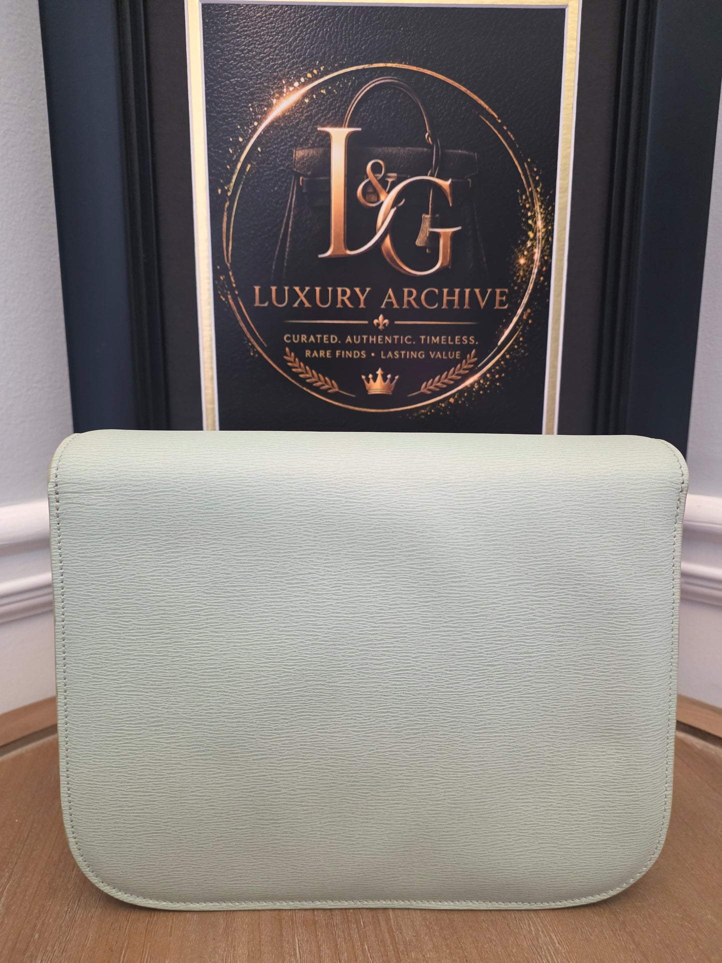CÉLINE Classic Box Bag – Pale Celadon / Ice Mint Leather with Gold Hardware