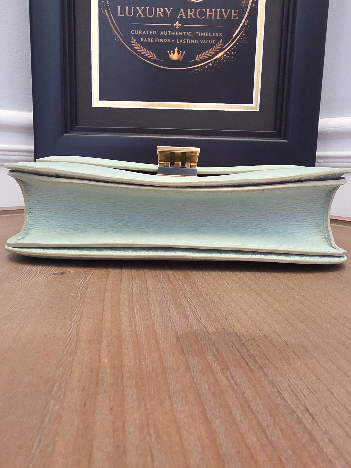 CÉLINE Classic Box Bag – Pale Celadon / Ice Mint Leather with Gold Hardware
