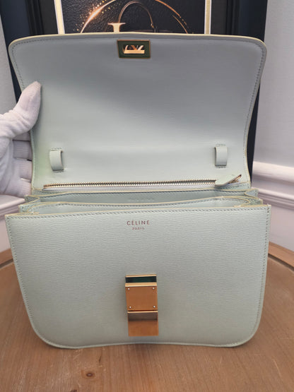 CÉLINE Classic Box Bag – Pale Celadon / Ice Mint Leather with Gold Hardware