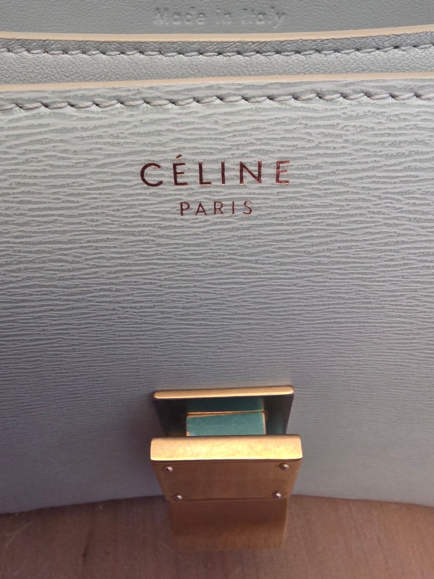 CÉLINE Classic Box Bag – Pale Celadon / Ice Mint Leather with Gold Hardware