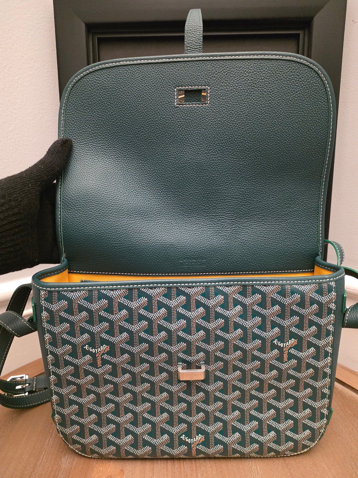 Goyard Belvédère PM Messenger Bag — Green Goyardine Canvas & Leather