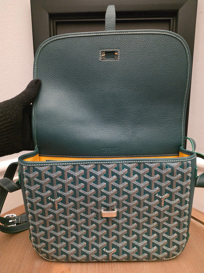 Goyard Belvédère PM Messenger Bag — Green Goyardine Canvas & Leather