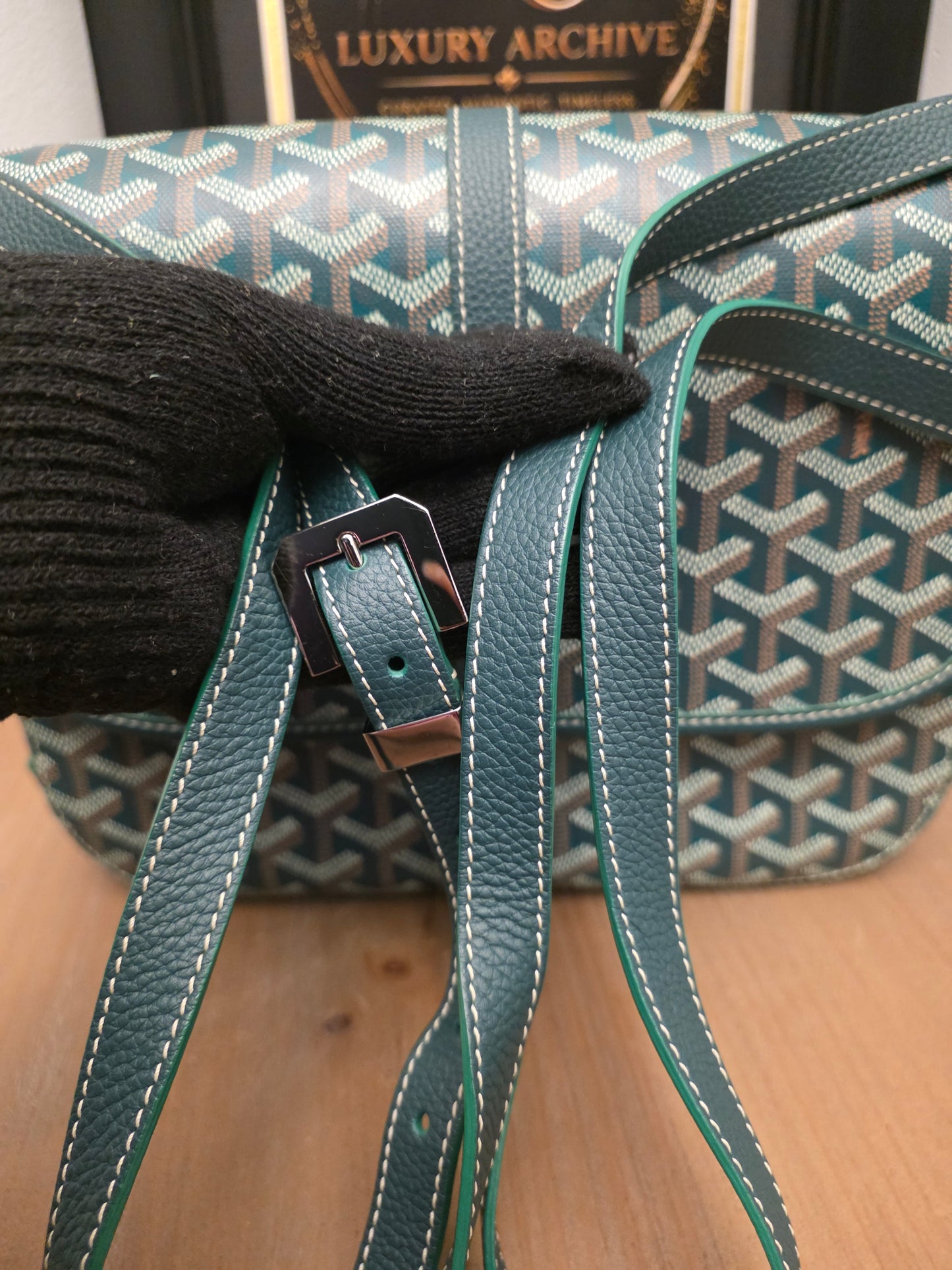 Goyard Belvédère PM Messenger Bag — Green Goyardine Canvas & Leather