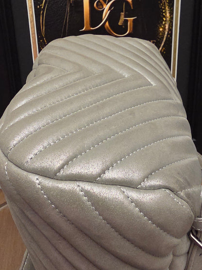 Chanel Chevron Backpack — Metallic Champagne / Pearlized Calfskin