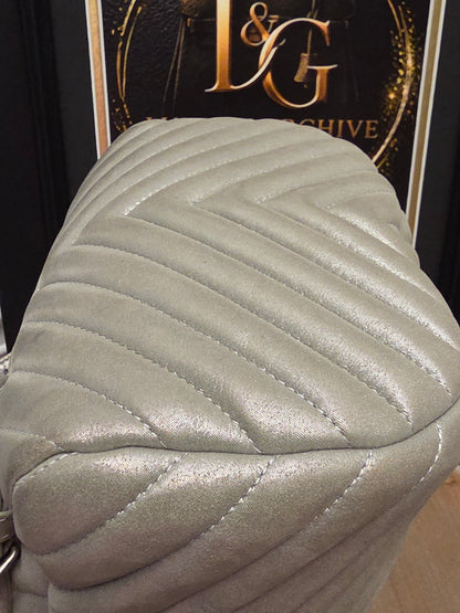 Chanel Chevron Backpack — Metallic Champagne / Pearlized Calfskin