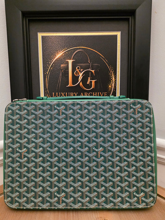 GOYARD GREEN LAPTOP / COMPUTER CASE